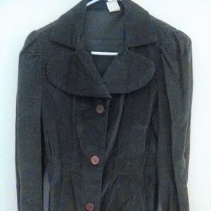 Forest Green Corduroy Button-Down Blazer Jacket